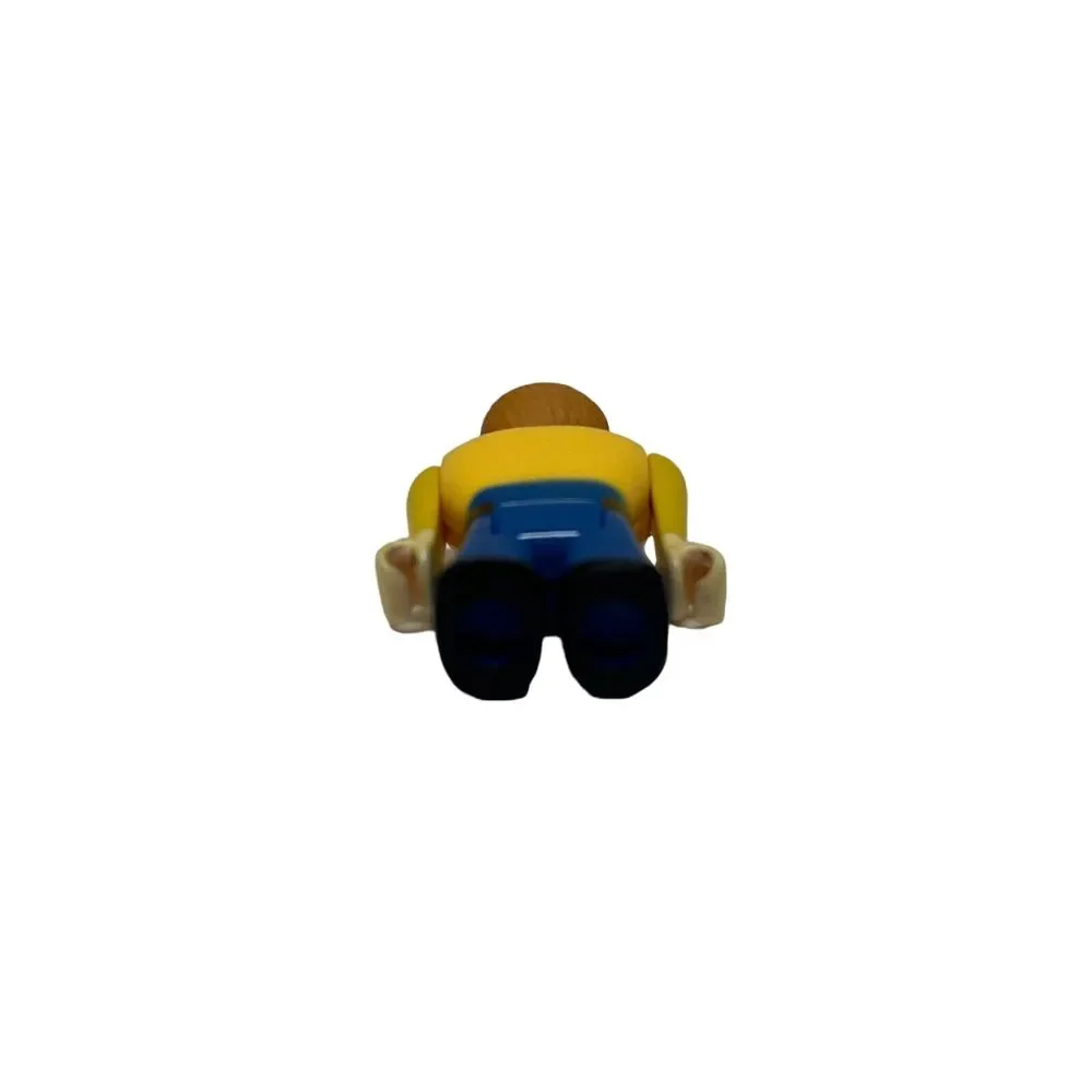 Vintage TYCO Super Blocks Mini Figure Blonde Male Yellow Shirt Blue Pants